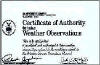 Your Certificate of Authority to take Weather Observations !!